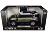 Land Rover Defender 110 Green Metallic with White Top and Roof Rack 1/18 Diecast Model Car Heimanba Q1002A-GRN