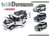 Land Rover Defender 110 Green Metallic with White Top and Roof Rack 1/18 Diecast Model Car Heimanba Q1002A-GRN