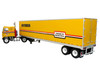 1970 GMC Astro 95 Tractor with Dry Van Trailer Ryder Truck Rental Yellow with Stripes North American Vintage Truck Collection Limited Edition to 504 pieces Worldwide 1/43 Diecast Model Iconic Replicas 43-0662