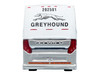 Prevost H3-45 Coach Bus Greyhound Scenicruiser Service White and Raw Metal The Bus & Motorcoach Collection Limited Edition to 504 pieces Worldwide 1/87 (HO) Scale Diecast Model Iconic Replicas 87-0659