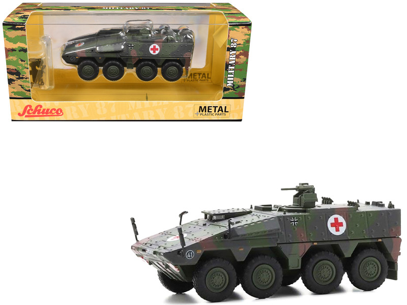 Tpz. Tank Boxer Medic Unit - German Army Green Camouflage 1/87 (HO) Scale Diecast Model Car Schuco 452680300