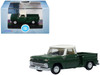 1965 Chevrolet C10 Stepside Pickup Truck Dark Green with Ivory Top 1/87 (HO) Scale Diecast Model Car Oxford Diecast 87CP65008