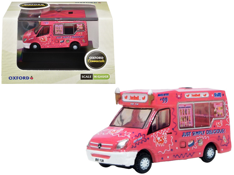 Whitby Mondial Ice Cream Van Tonibell Pink with Graphics 1/76 (OO) Scale Diecast Model Car Oxford Diecast NWM009
