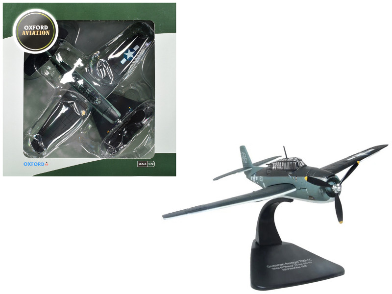 Grumman Avenger TBM-1C Aircraft White 83 Blopsy VC-76 Petrof Bay 1945 United States Navy Oxford Aviation 1/72 Diecast Model Airplane Oxford Diecast AC132