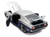 1970 Ford Mustang Boss 429 Iron Stallion Speed Shop Silver and Dark Blue Metallic Bigtime Muscle Series 1/24 Diecast Model Car Jada 36639