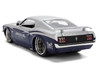 1970 Ford Mustang Boss 429 Iron Stallion Speed Shop Silver and Dark Blue Metallic Bigtime Muscle Series 1/24 Diecast Model Car Jada 36639