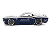 1970 Ford Mustang Boss 429 Iron Stallion Speed Shop Silver and Dark Blue Metallic Bigtime Muscle Series 1/24 Diecast Model Car Jada 36639