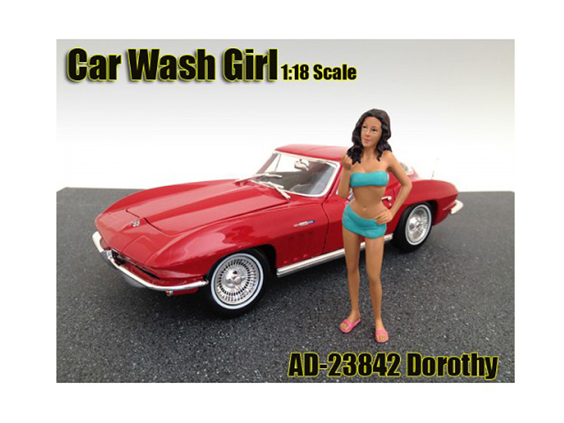 Car Wash Girl Dorothy Figurine for 1/18 Scale Models by American Diorama