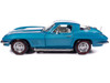 1967 Chevrolet Corvette Stingray Light Blue Metallic with White Hood Stripe American Muscle Series 1/18 Diecast Model Car Auto World AMM1376