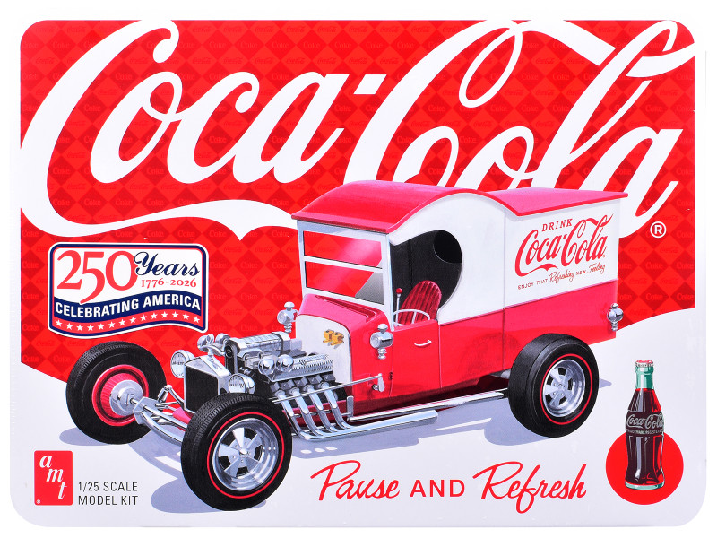 Skill 2 Model Kit Ford Model T Panel Coca-Cola with Collector Tin 1/25 Scale Model AMT AMT1523