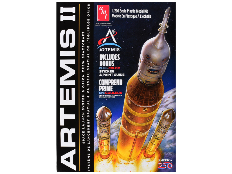 Skill 2 Model Kit NASA Artemis II Space Launch System and Orion Crew Spacecraft1/200 Scale Model AMT AMT1557M