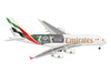 Airbus A380-800 Commercial Aircraft Emirates Airlines - Wimbledon Official Partner A6-EOE White with Graphics 1/500 Diecast Model Airplane Herpa HE538664