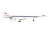 Tupolev Tu-144D Commercial Aircraft Aeroflt - Technik Museum Sinsheim CCCP-77112 White with Blue Stripes 1/400 Diecast Model Airplane Herpa HE562867