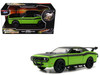 Letty's Dodge Challenger SRT8 Green with Matt Black Top and Hood and Black Stripes Furious 7 2015 Movie Fast & Furious 25th Anniversary Series 1/32 Diecast Car Model Jada 97140-25TH