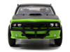 Letty's Dodge Challenger SRT8 Green with Matt Black Top and Hood and Black Stripes Furious 7 2015 Movie Fast & Furious 25th Anniversary Series 1/32 Diecast Car Model Jada 97140-25TH