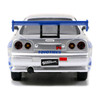 Brian's Nissan Skyline GT-R R34 RHD Right Hand Drive Silver Metallic with Blue Stripes 2 Fast 2 Furious 2003 Movie Fast & Furious 25th Anniversary Series 1/32 Diecast Car Model Jada 97184-25TH