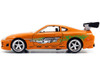 Brian's Toyota Supra Orange with Graphics The Fast and the Furious 2001 Movie Fast & Furious 25th Anniversary Series 1/32 Diecast Car Model Jada 97345-25TH