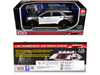 2022 Ford Police Interceptor Utility Gray Metallic with White Doors Builder s Kit with Flashing Light Bar and Front and Rear Lights and Sounds 1/24 Diecast Model Car Motormax 79541-BB-GRYW