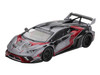 Lamborghini Huracan GT LB-WORKS RONIN Gray Metallic with Black and Red Graphics 1/64 Diecast Model Car Mini GT MGT01177