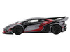 Lamborghini Huracan GT LB-WORKS RONIN Gray Metallic with Black and Red Graphics 1/64 Diecast Model Car Mini GT MGT01177