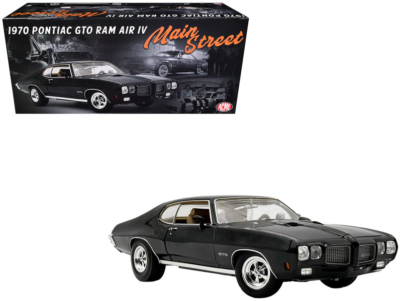 1970 Pontiac GTO Ram Air IV Main Street Black Limited Edition to 402 pieces Worldwide 1/18 Diecast Model Car ACME A1801229
