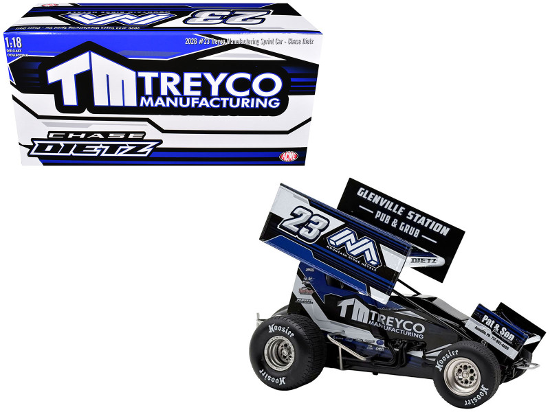 Winged Sprint Car #23 Chase Dietz Treyco Manufacturing - Mountain Ridge Metals 2026 1/18 Diecast Model Car ACME A1826019
