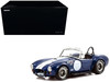Shelby Cobra 427 S/C Blue with White Stripes and Race Graphics 1/18 Diecast Model Car Kyosho KS08048BLMW