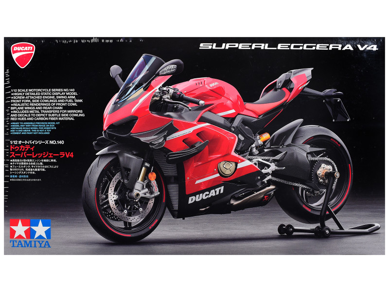 Model Kit Ducati Superleggera V4 Motorcycle 1/12 Scale Model Tamiya TAM-14140