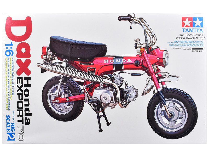 Model Kit Dax Honda Export 70 Motorcycle 1/6 Scale Model Tamiya TAM-16002