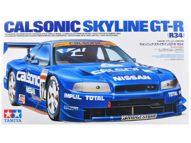 Model Kit Nissan Skyline GT R R34 Calsonic 1/24 Scale Model Tamiya