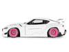 2025 Toyota GR Supra Liberty Walk Body Kit White Metallic with Pink Wheels 1/18 Diecast Model Car Solido S1815502