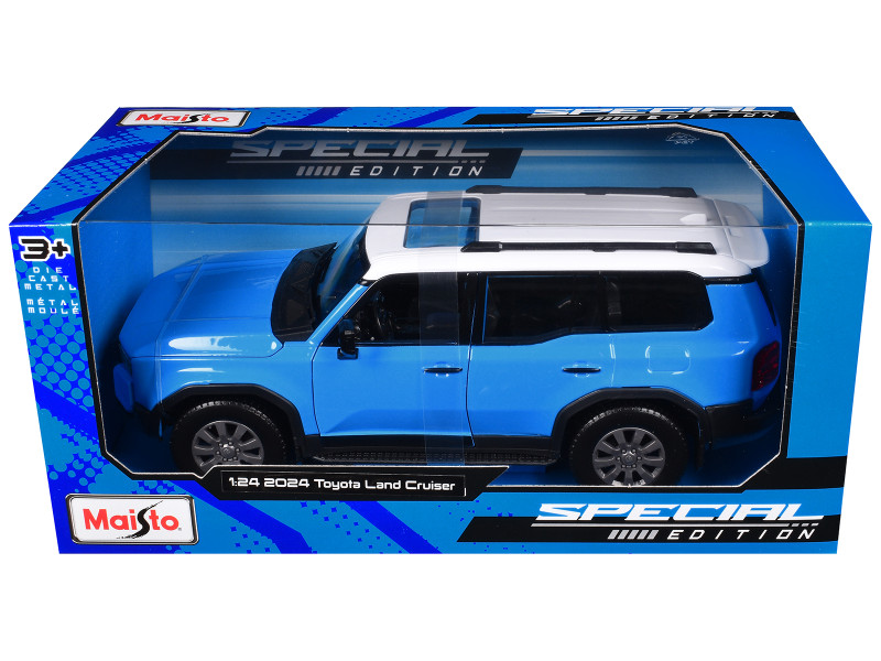 2024 Toyota Land Cruiser Blue with White Top Special Edition Series 1/24 Diecast Model Car Maisto 32924BL