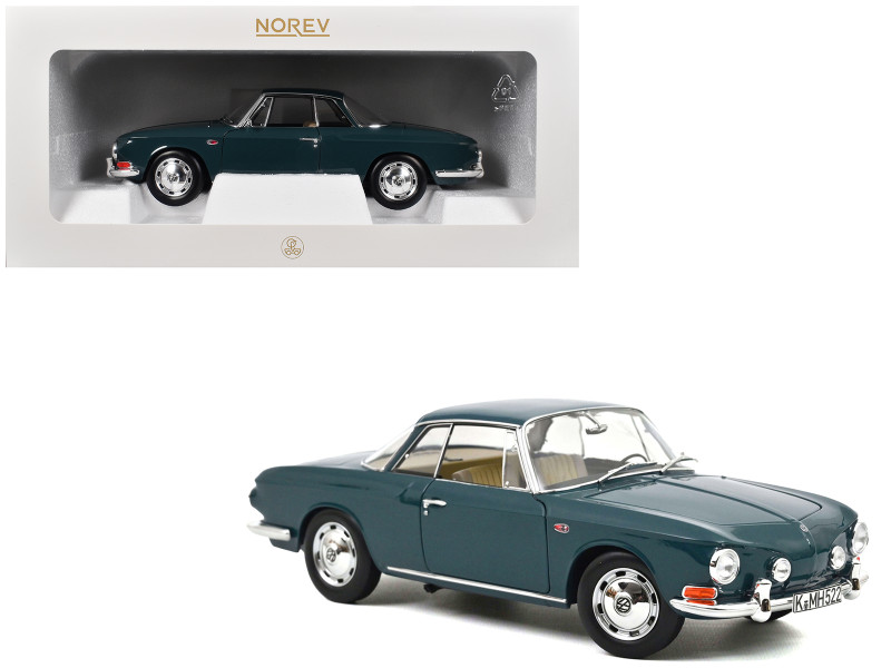 1963 Volkswagen Karmann Ghia 1500 Smaragd Green 1/18 Diecast Model Car Norev 188648