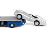 Mercedes-Benz Renntransporter Flatbed Truck Blue and 1954 Mercedes-Benz W196 #1 Silver Metallic 1/64 Diecast Model Car Norev 311000