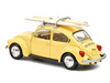 1973 Volkswagen Beetle 1303 Pastel Yellow with Roof Rack and 2 Surfboards 1/43 Diecast Model Car Norev 841007