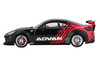Toyota GR86 LB-Nation - Liberty Walk RHD Right Hand Drive ADVAN Black and Red with Carbon Hood Limited Edition 1/64 Die Cast Model Car Mini GT MGT01173