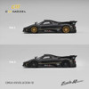 Pagani Zonda Revolucion Carbon with Red and Gold Stripes and Extra Wheels 1/64 Diecast Model Car CM Models CM64-REVOLUCION-12