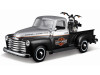 1950 Chevrolet 3100 Pickup Truck Harley Davidson Silver Metallic and Black with 1948 Harley Davidson FL Panhead Motorcycle Black HD Custom Series 1/24 Diecast Models Maisto 32198SLBK
