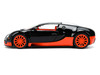 2011 Bugatti Veyron Black with Orange Accents and Orange Interior Hyper-Spec Series 1/24 Diecast Model Car Jada 37642