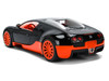 2011 Bugatti Veyron Black with Orange Accents and Orange Interior Hyper-Spec Series 1/24 Diecast Model Car Jada 37642