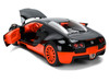 2011 Bugatti Veyron Black with Orange Accents and Orange Interior Hyper-Spec Series 1/24 Diecast Model Car Jada 37642