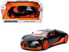 2011 Bugatti Veyron Black with Orange Accents and Orange Interior Hyper-Spec Series 1/24 Diecast Model Car Jada 37642