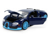 2011 Bugatti Veyron Dark Blue with Light Blue Accents Hyper-Spec Series 1/24 Diecast Model Car Jada 37643