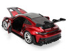 Porsche 911 992 GT3 RS Red Chrome with Carbon Top and Hood Stripes Hyper-Spec Series 1/24 Diecast Model Car Jada 37809