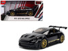 Porsche 911 992 GT3 RS Black with Carbon Top and Hood Stripes and Gold Wheels Hyper-Spec 1/24 Diecast Model Car Jada 37810