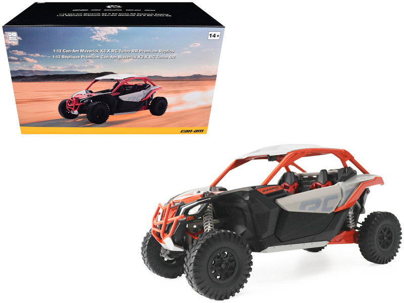 Can-Am Maverick X3 X RC Turbo RR Chalk Gray and Orange 1/12 Diecast Model BRP Models 68003