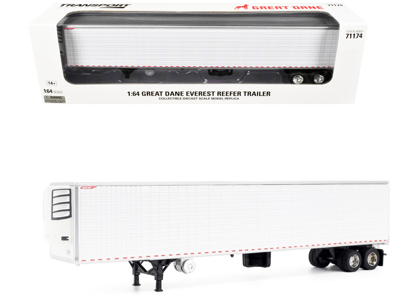 Great Dane Everest 53ft Refridgerated Trailer White Transport Series 1/64 Diecast Model by Diecast Masters 71174