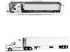 2025 Freightliner Cascadia Gen-5 Truck Tractor with Sleeper and Great Dane Champion 53ft Refrigerated Trailer Winter White Transport Series 1/64 Diecast Model by Diecast Masters 71232