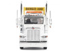 Peterbilt 589 Tridem-Axle Truck Tractor with Day Cab and Trail King TK170 Hydraulic Detachable Gooseneck Lowboy Trailer with Jeep and Booster White Transport Series 1/64 Diecast Model Diecast Masters 71233