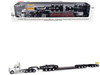 Peterbilt 589 Tridem-Axle Truck Tractor with Day Cab and Trail King TK170 Hydraulic Detachable Gooseneck Lowboy Trailer with Jeep and Booster White Transport Series 1/64 Diecast Model Diecast Masters 71233